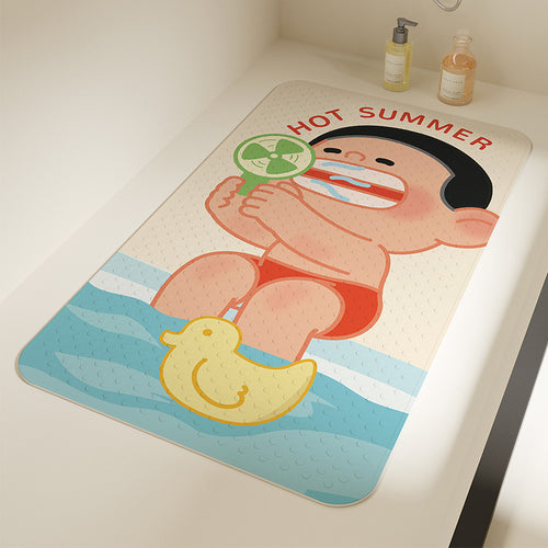 Playful Cartoon Bath Mat Bowlift