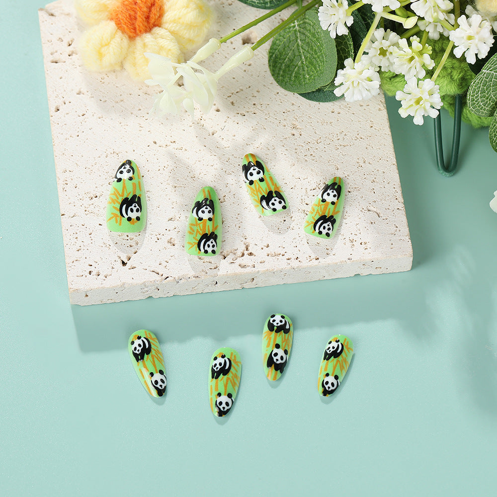 Nail art with cute panda design Bowlift
