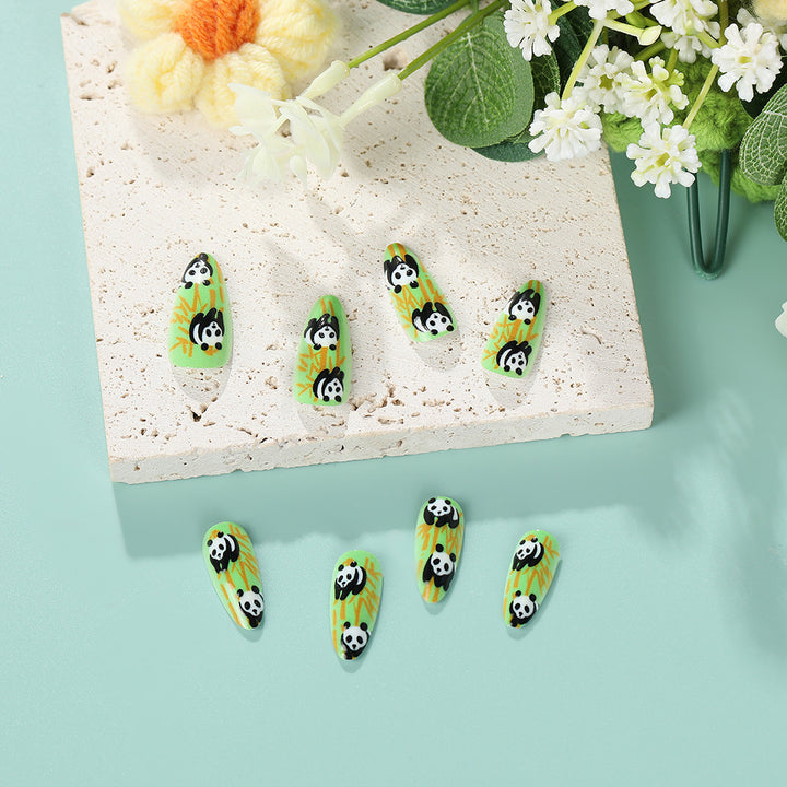 Nail art with cute panda design Bowlift