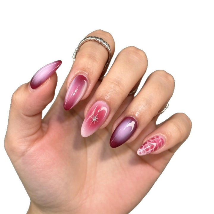 Artificial nails with elegant ombre design and creative accents Bowlift