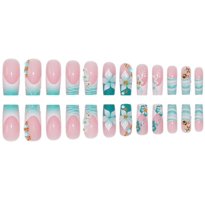 Floral Art Press-On Nails Bowlift
