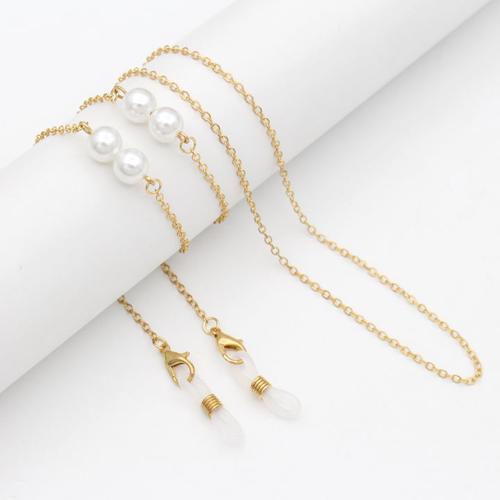 Elegant Pearl-Accented Eyewear Retainer Chain Bowlift