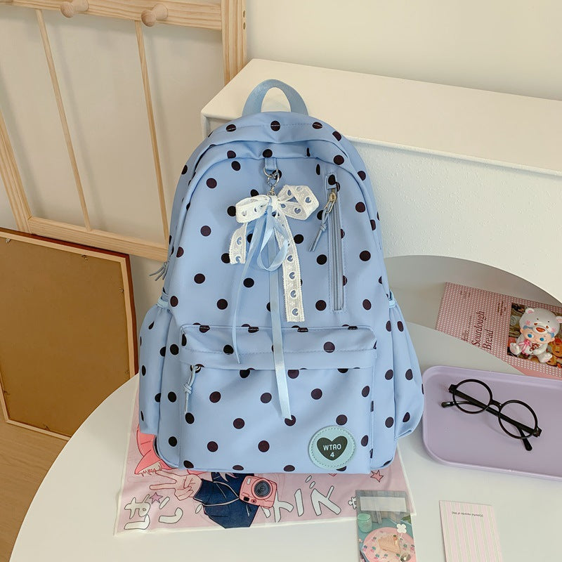Polka Dot Patterned School Backpack