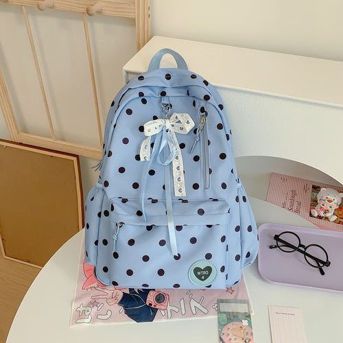 Polka Dot Patterned School Backpack