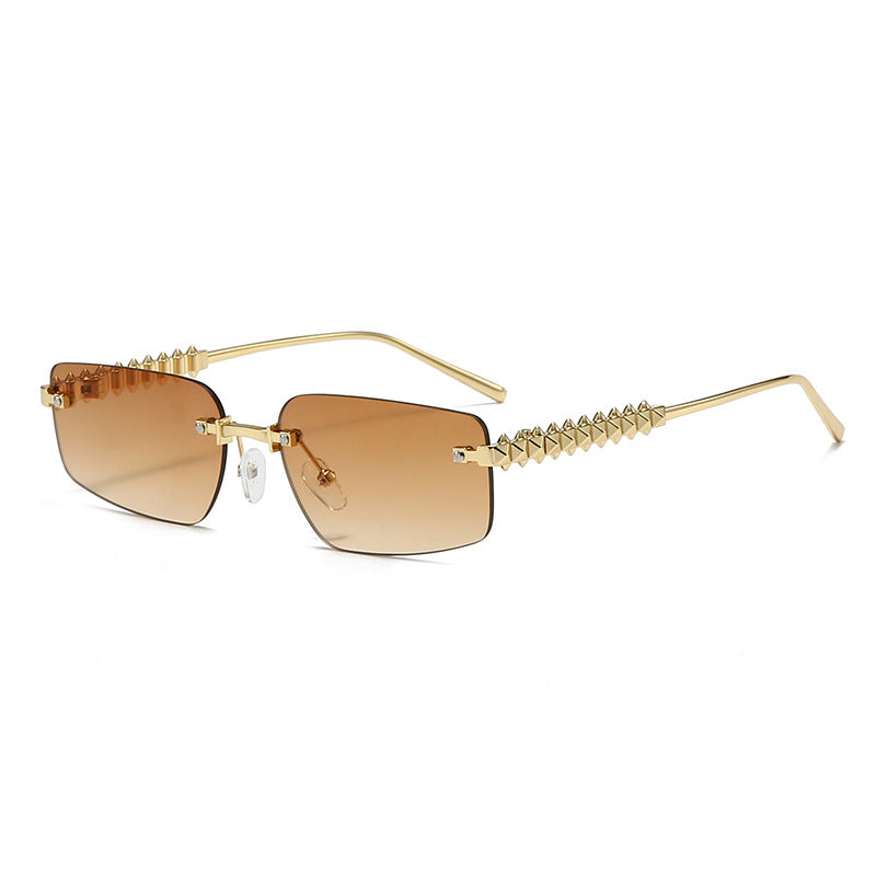 Women's fashion rectangular glasses with extravagant accents Bowlift