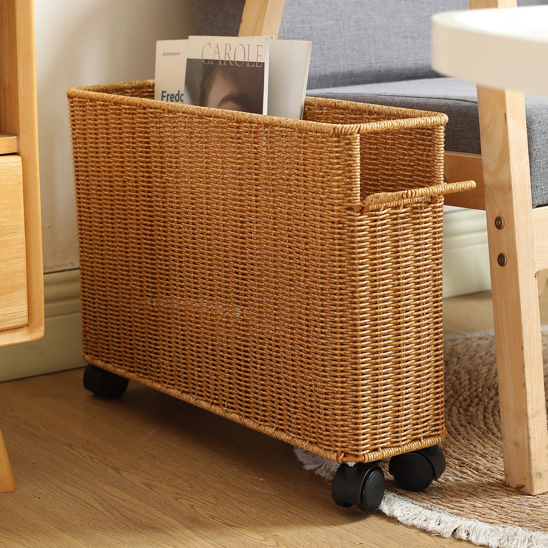 Multi-Functional Woven Storage Cart with Wheels Bowlift