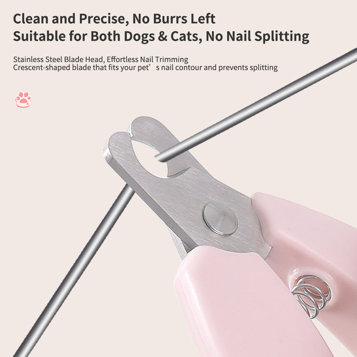 Compact ergonomic pet nail clippers with safety stop and thumb lock Bowlift