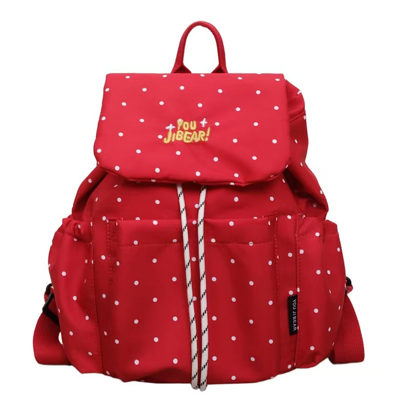 Polka Dot Textured Backpack Bowlift