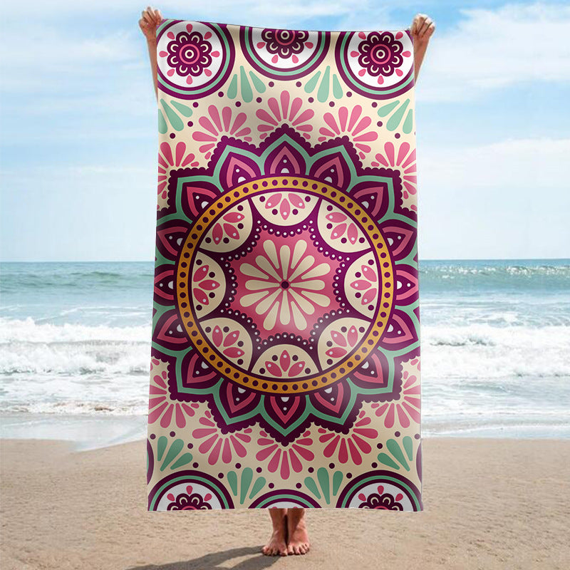 Beach towel with artistic mandala design Bowlift