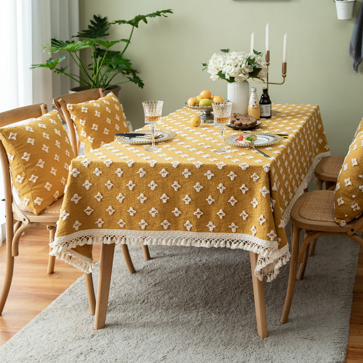 Elegant Fringed Tablecloth for Home