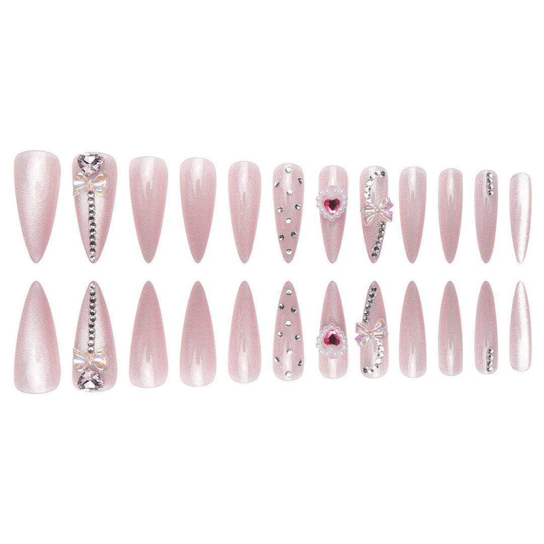 Decorative Stiletto Press-On Nails Bowlift