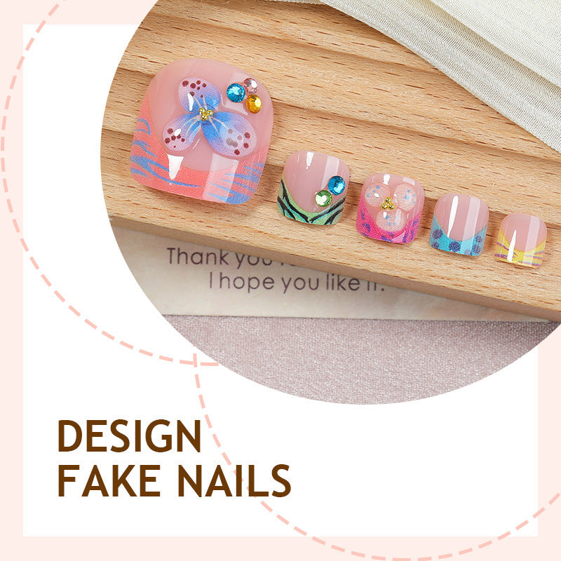 Creative nail art set with cheerful butterfly designs Bowlift
