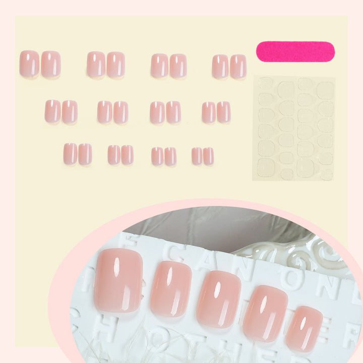 Classic Short Square Press-On Nail Set Bowlift