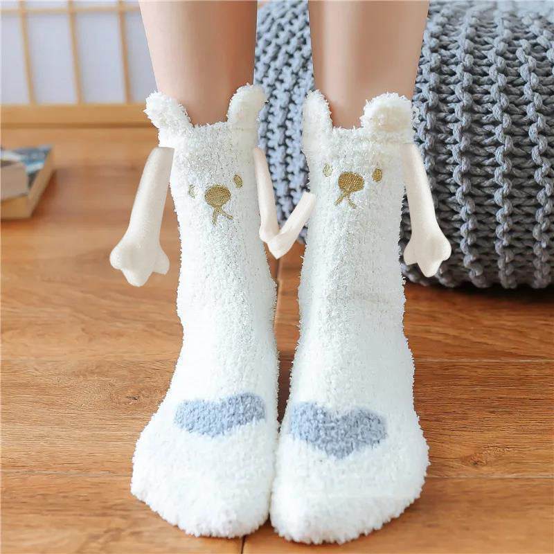 BowLift | Christmas Supplies Coral Fleece Tube Socks Warm Slipper Bed Socks Winter Soft Warm Slipper