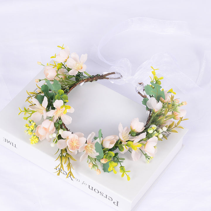 Handmade Romantic Artificial Flower Crown Headband for Bridal and Festival Bowlift