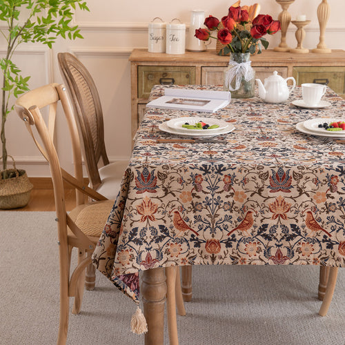 Ornate Floral Printed Tablecloth