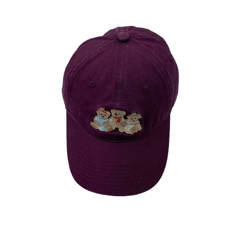 Women's Casual Embroidered Teddy Bear Baseball Cap Bowlift