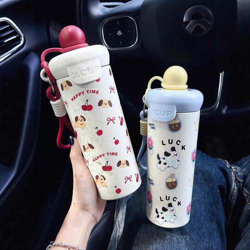 Women's water bottle with creative design and practical carrying handle Bowlift