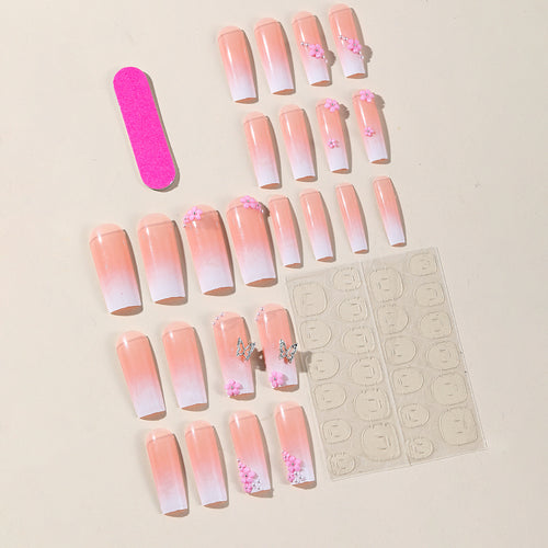 Floral Embellished Press-On Nail Art Bowlift