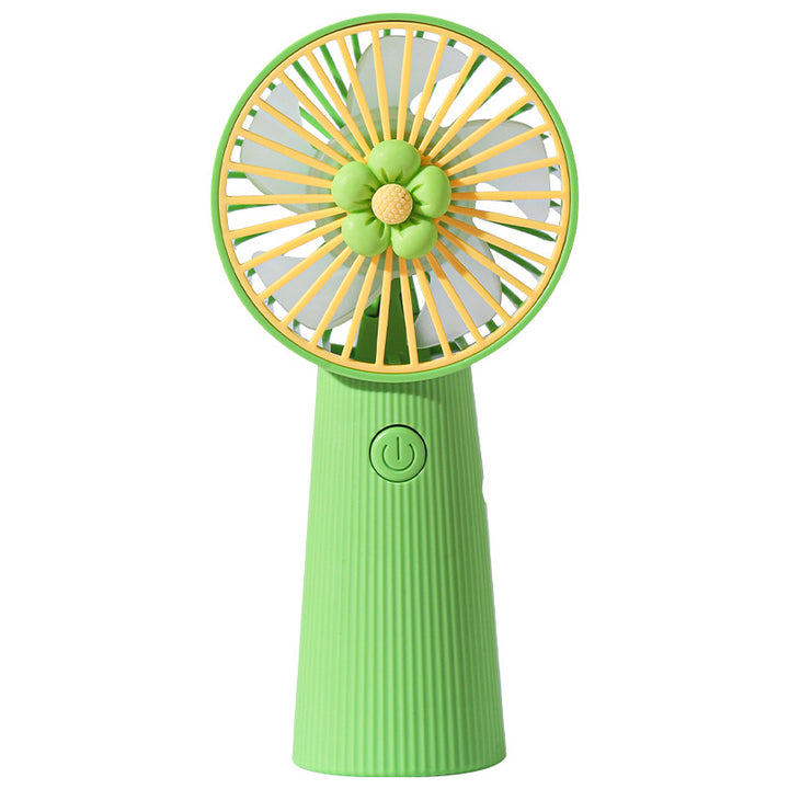 Women's Portable Mini Hand Fan with Floral Pattern Bowlift