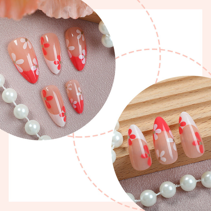 Floral Patterned Press-On Nail Set Bowlift