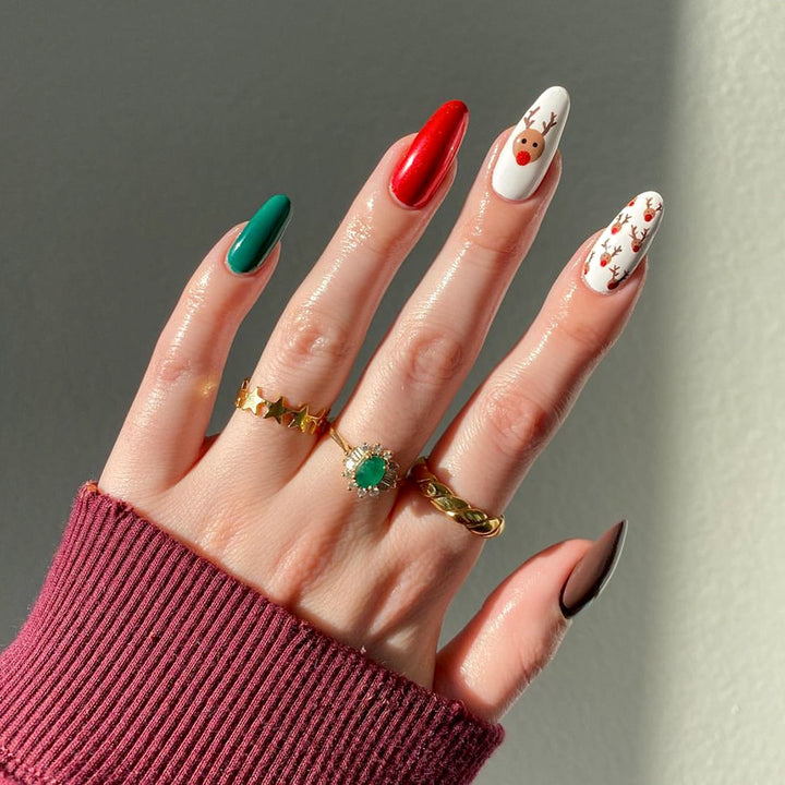 Holiday-Themed Press-On Nail Art Set Bowlift 1788496103