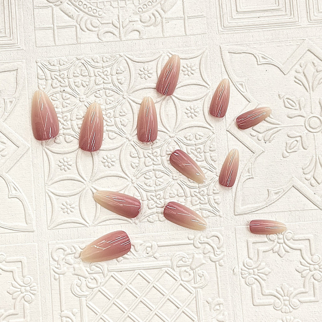 Elegant Ombre Press-On Nails Bowlift