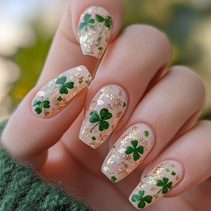 Floral Glitter Gel Nail Extensions Bowlift
