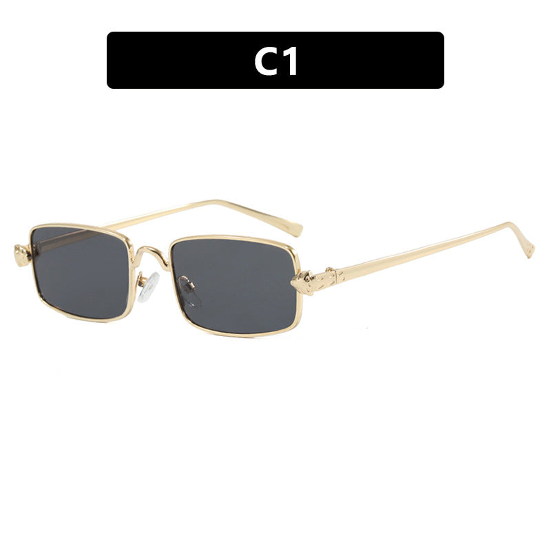 Ladies elegant square sunglasses with luxurious metal frame and UV protection Bowlift