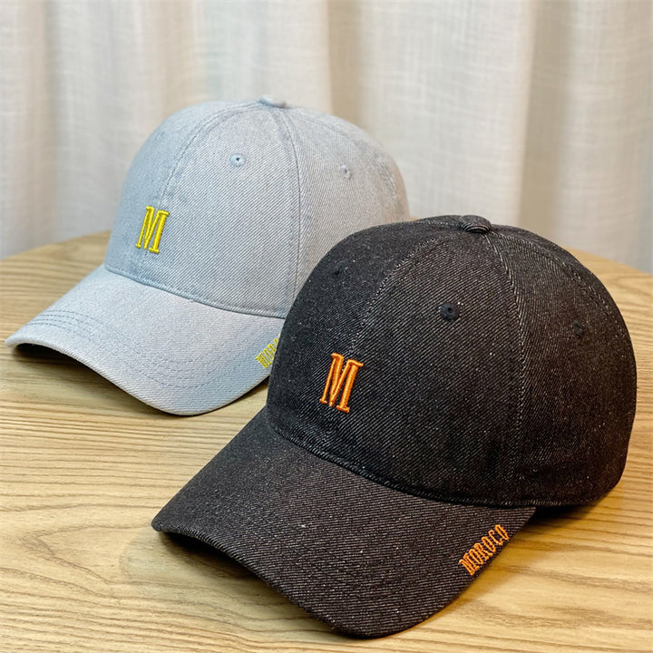 Men's Embroidered Denim Baseball Cap Bowlift