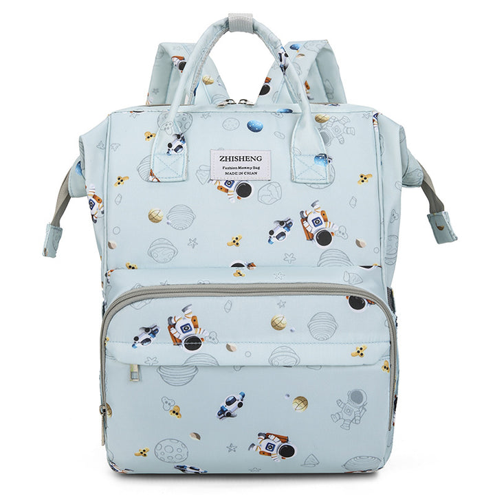 Cosmic-Themed Multi-Functional Diaper Backpack Bowlift