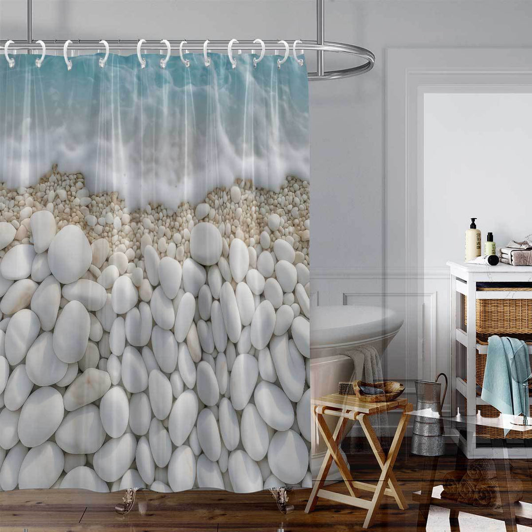 Coastal-Inspired Artistic Shower Curtain Bowlift