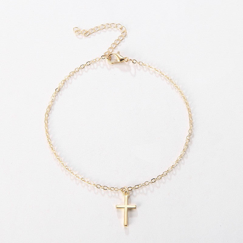 Delicate Cross Charm Bracelet Bowlift