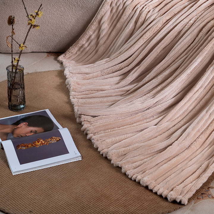 Women's plush blanket with ribbed structure Bowlift