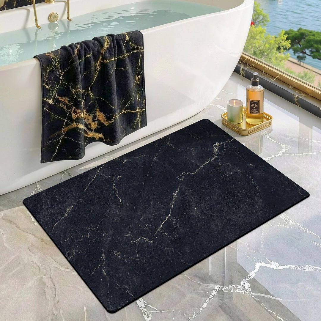 Plush Tropical-Themed Bath Mat