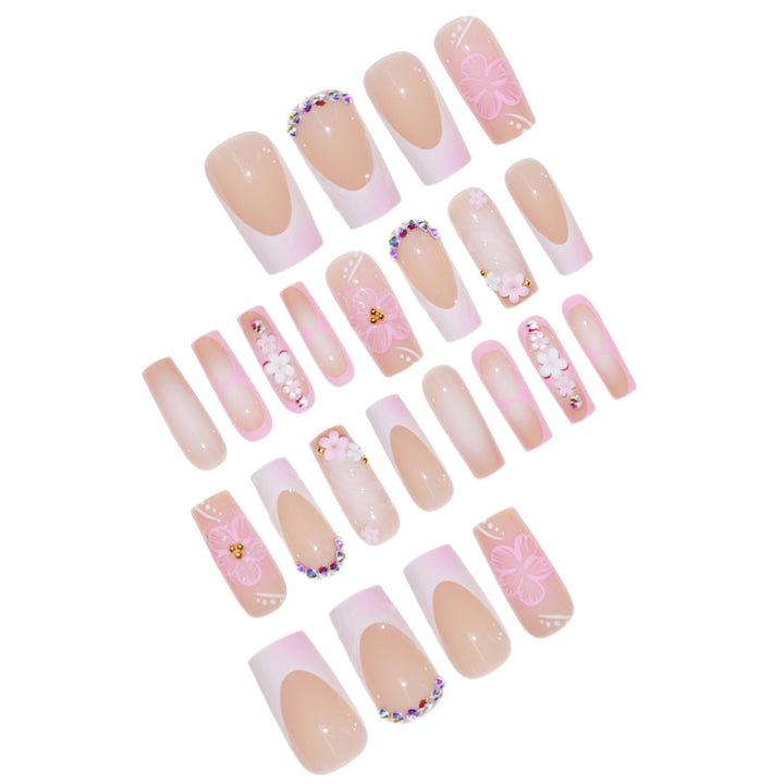 Artistic 3D Floral Press-On Nail Extenders Bowlift
