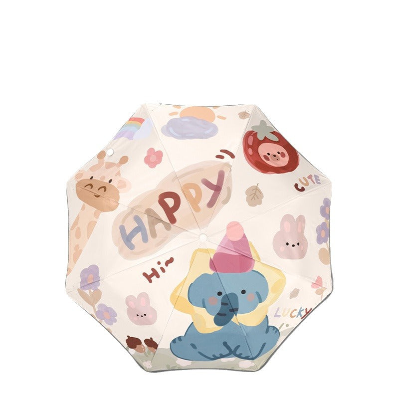 Women's Folding Umbrella with Space Design Bowlift