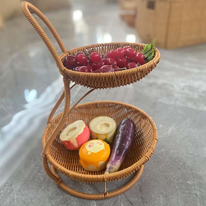 Multi-Tiered Wicker Fruit Display Bowlift
