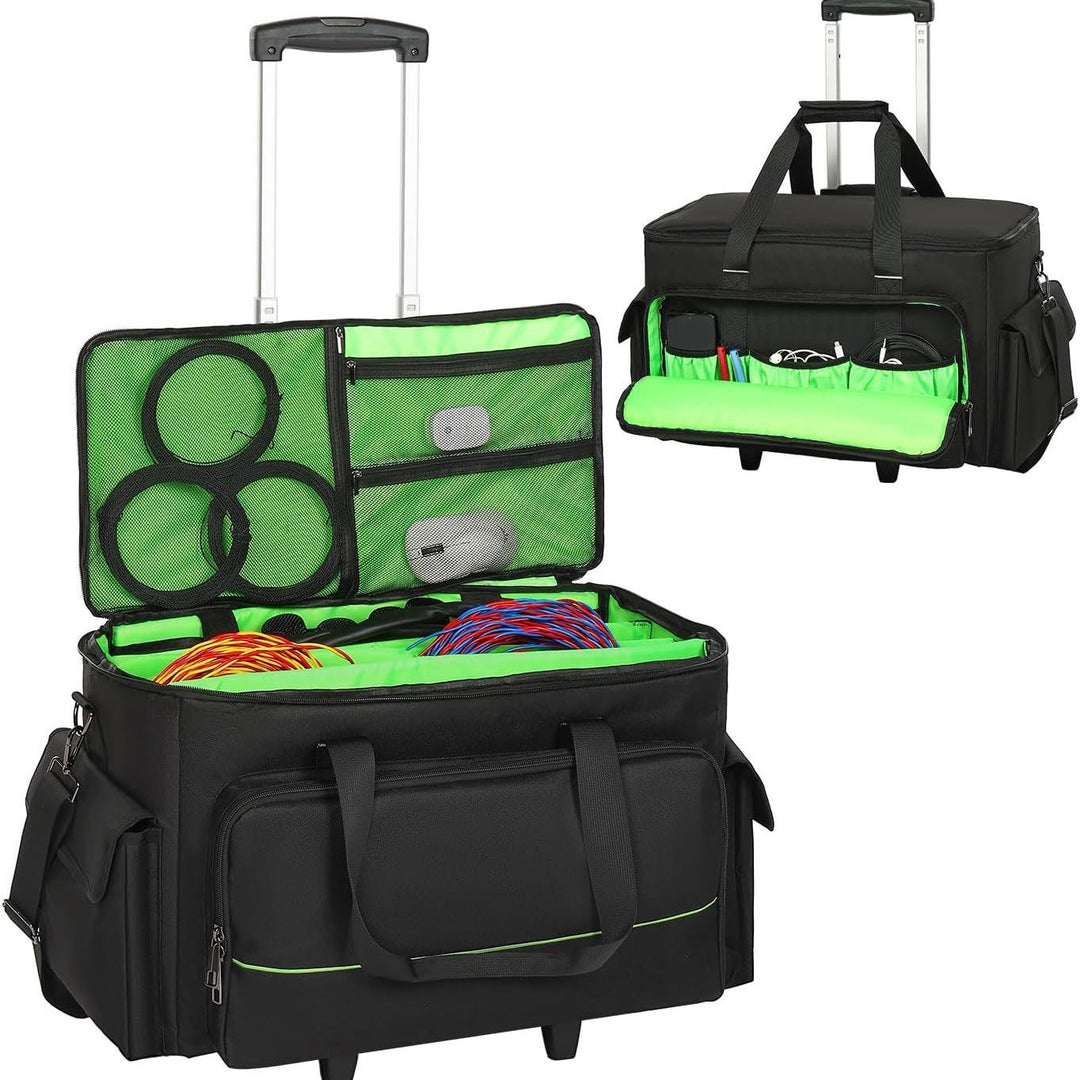 Multifunctional storage bag with wheels and organizer Bowlift