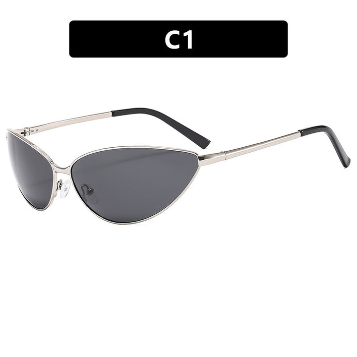 Women's Cat-Eye Sunglasses with Fashionable Metal Frame Bowlift
