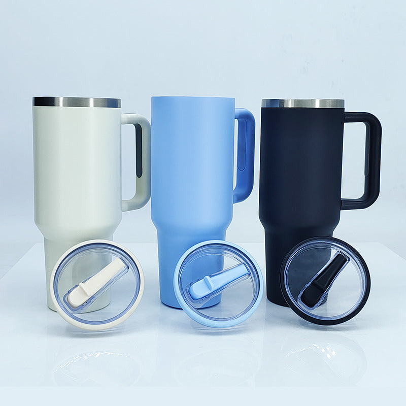 Women's insulated mug with sturdy handle and straw Bowlift