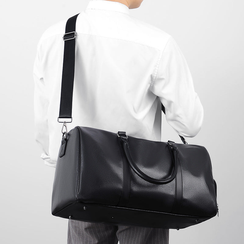 Elegant Synthetic Leather Travel Duffel Bag Bowlift