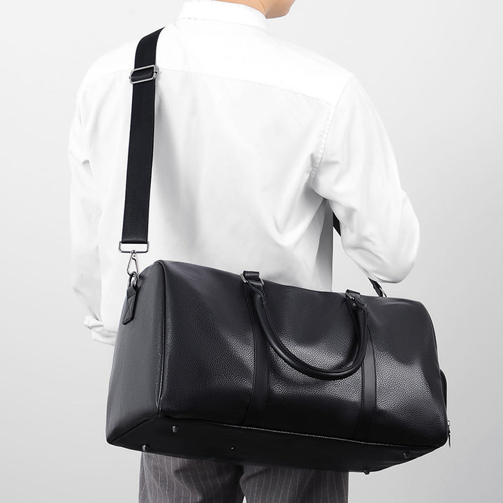 Elegant Synthetic Leather Travel Duffel Bag Bowlift