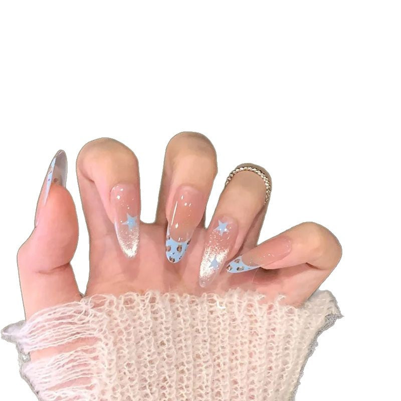 Stiletto Press-On Nail Art with Rhinestone Accents Bowlift