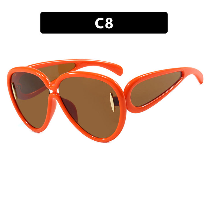 Women extravagant sunglasses in creative design Bowlift