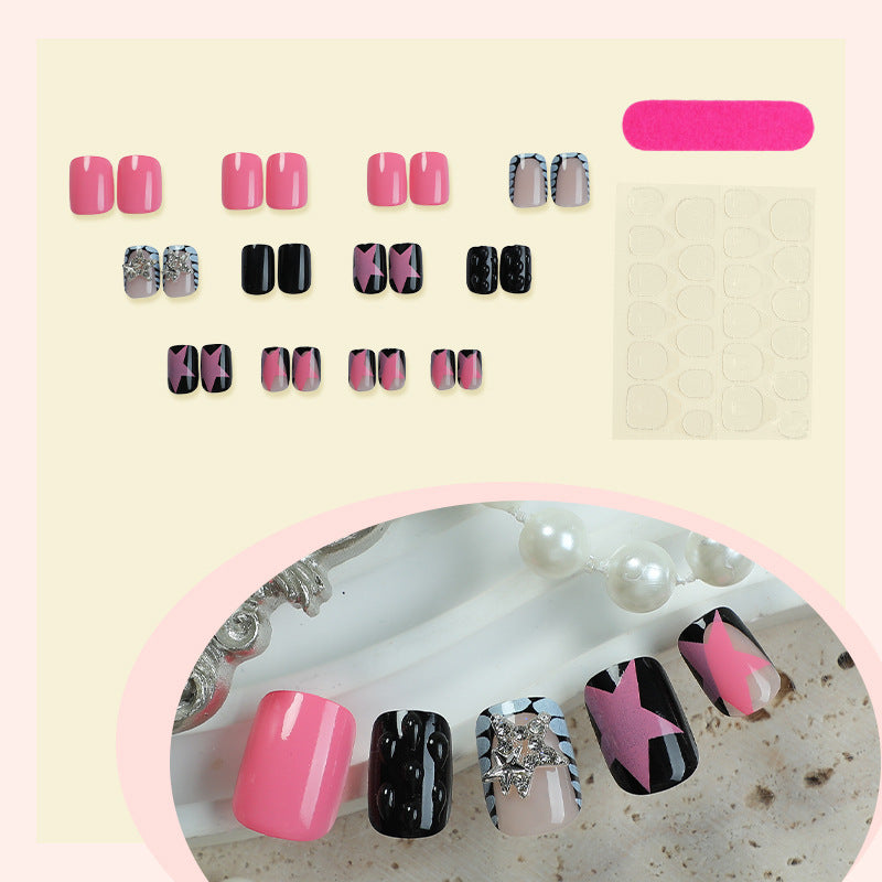 Artificial nail set with colorful design and creative details Bowlift