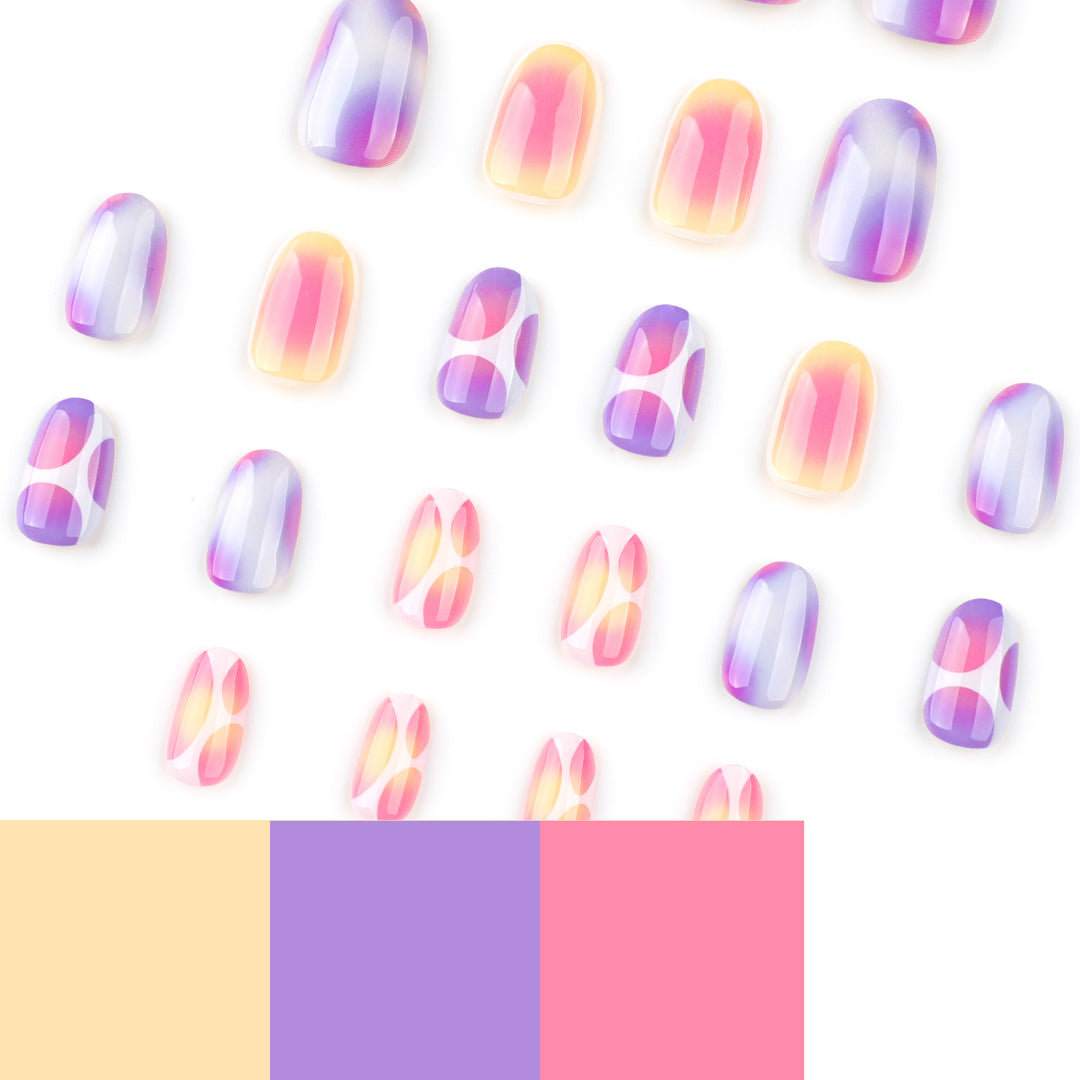 Elegant and creative nail art with a gentle gradient and geometric accents Bowlift