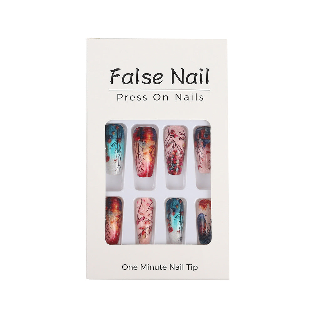 Creative artificial nails with floral and artistic patterns Bowlift