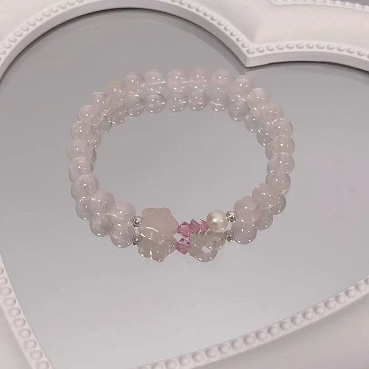Elegant Rose Quartz Stretch Bracelet Bowlift