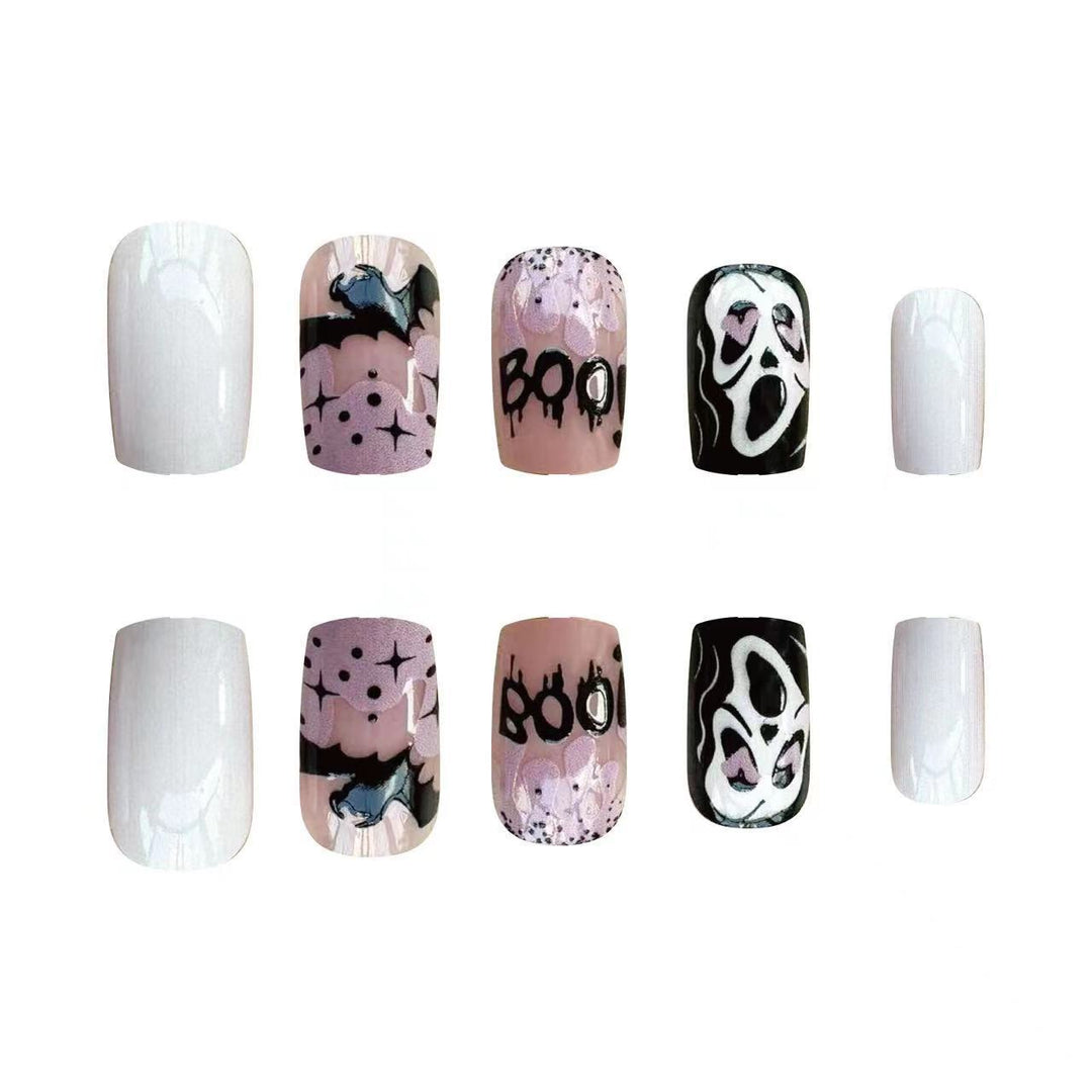 Halloween Fake Nail Set with Creative Scary Motifs Bowlift